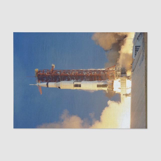 Earth Shakes as Saturn V Blazes Skyward to Moon Tissue Paper (Front)