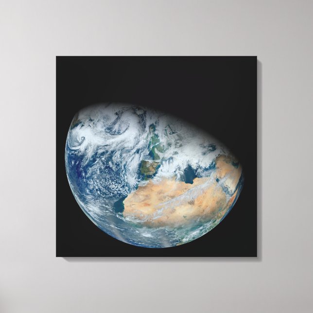 Earth Showing North Africa And Southwestern Europe Canvas Print (Front)
