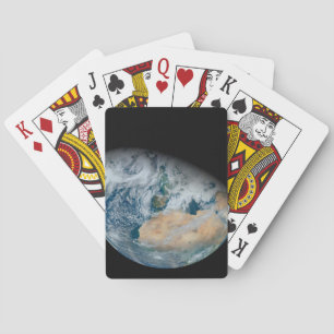 Earth Showing North Africa And Southwestern Europe Playing Cards