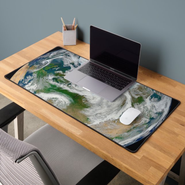 Earth Showing The Arctic, Europe And Asia. Desk Mat (Office 2)