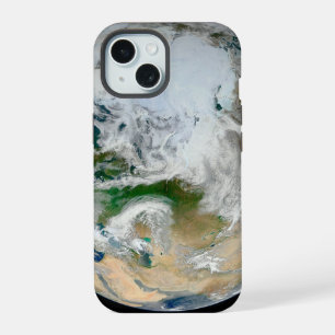 Earth Showing The Arctic, Europe And Asia. iPhone 15 Case