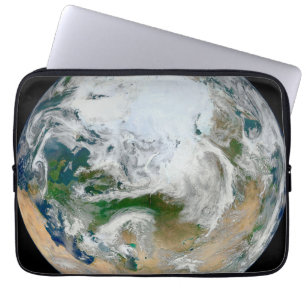 Earth Showing The Arctic, Europe And Asia. Laptop Sleeve