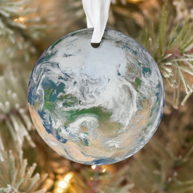 Earth Showing The Arctic, Europe And Asia. Ornament (Tree)