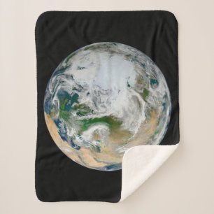 Earth Showing The Arctic, Europe And Asia. Sherpa Blanket