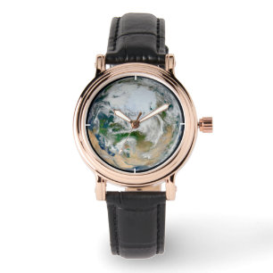 Earth Showing The Arctic, Europe And Asia. Watch