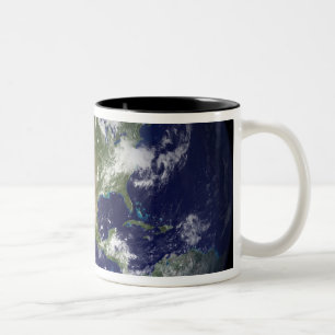 Earth showing the western hemisphere Two-Tone coffee mug