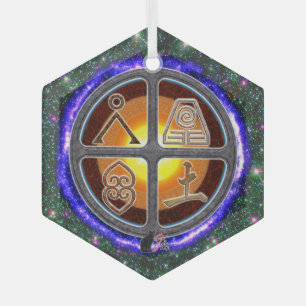 Earth Signs Glass Ornament