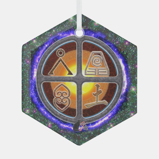 Earth Signs Glass Ornament (Front)
