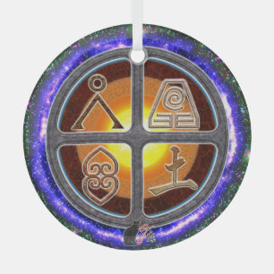 Earth Signs Glass Ornament