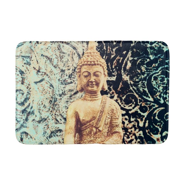 Earth Sitting Buddha Elegant Zen Enlightenment Bath Mat (Front)