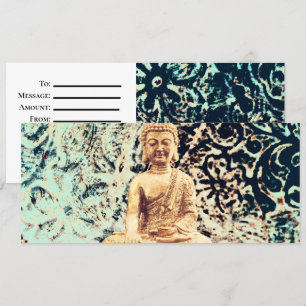 Earth Sitting Buddha Elegant Zen Gift Certificate Invitation