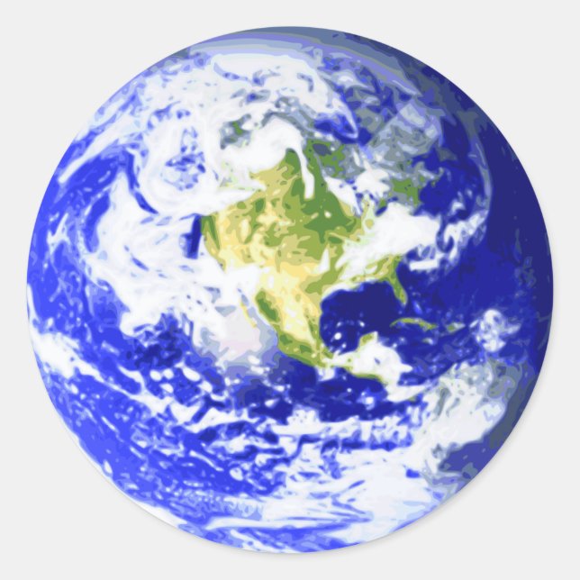 Earth Solar System Classic Round Sticker (Front)