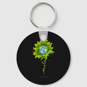 Earth Sunflower Planet Save The Planet Earth Day Keychain