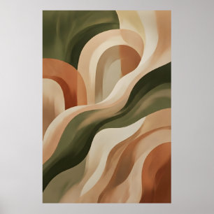 Earth Terracotta Abstract Wall Art Gallery Poster 
