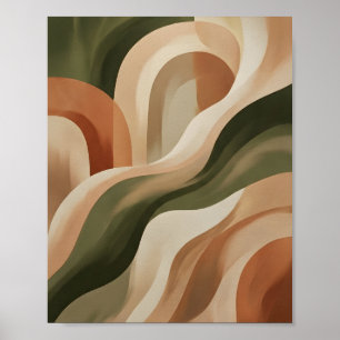Earth Terracotta Abstract Wall Art Gallery Poster 