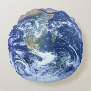 Earth - The Blue Marble Round Pillow