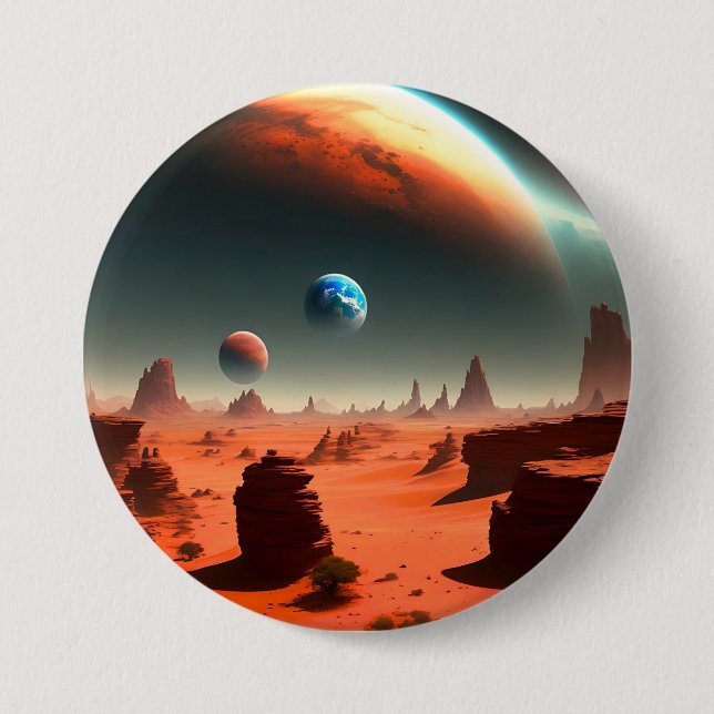 Earth This Is Mars Calling, Button Badge (Front)