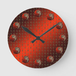 Earth Tiger Round Clock