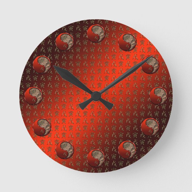 Earth Tiger Round Clock (Front)
