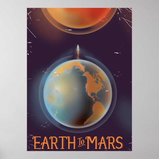 Earth To Mars Vintage Sci-Fi poster (Front)