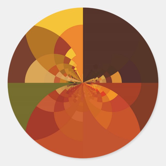 Earth Tone Abstract Colour Art Print Design Classic Round Sticker (Front)