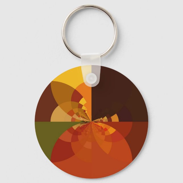 Earth Tone Abstract Colour Art Print Design Keychain (Front)