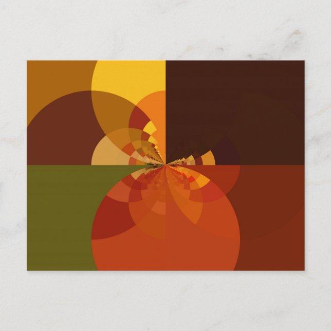 Earth Tone Abstract Colour Art Print Design Postcard (Front)