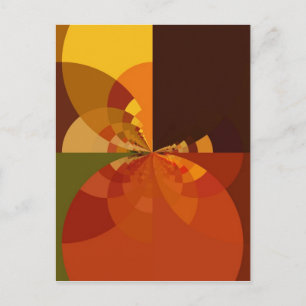 Earth Tone Abstract Colour Art Print Design Postcard