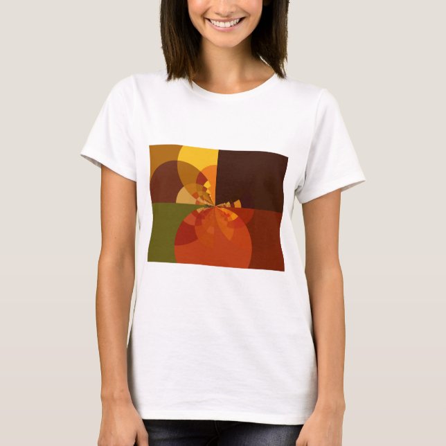 Earth Tone Abstract Colour Art Print Design T-Shirt (Front)
