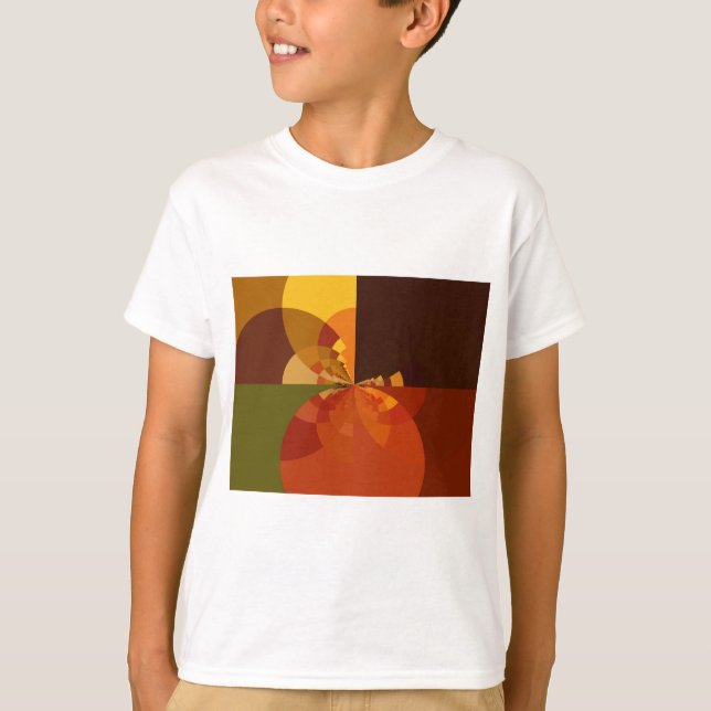 Earth Tone Abstract Colour Art Print Design T-Shirt (Front)