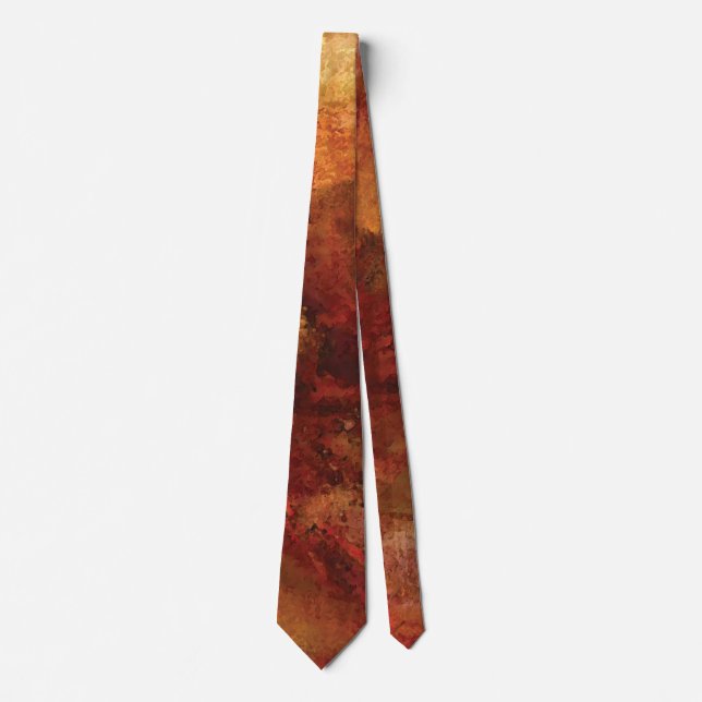 Earth Tone Abstract Men's Tie (Front)