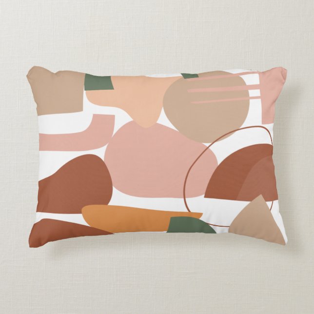 Earth Tone Abstract Pattern Accent Pillow (Front)
