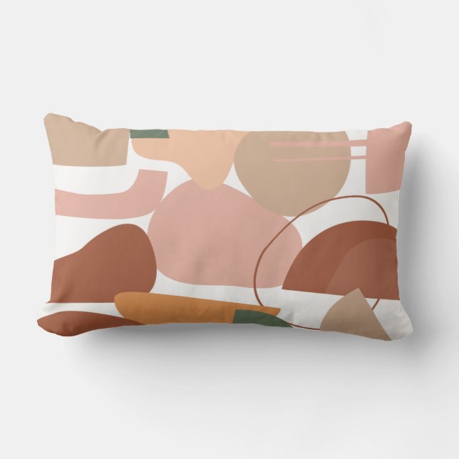 Earth Tone Abstract Pattern Lumbar Pillow (Front)