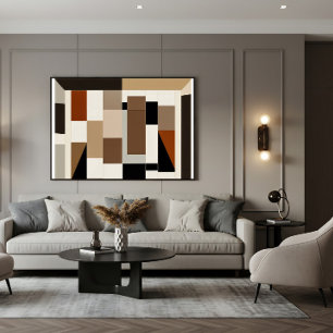 Earth Tone Art Mid-Century Modern Canvas Print