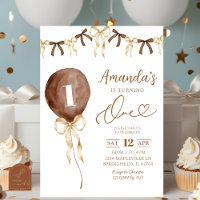 Earth Tone Boho Coquette Ribbon First Birthday