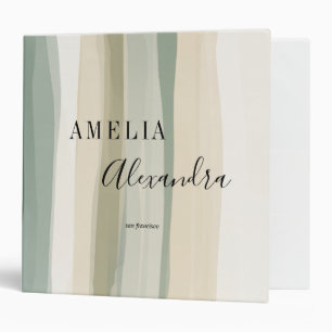 Earth tone Boho Retro Script Abstract Wavy Lines Binder