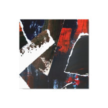 Earth Tone Collage with Red Accents Abstract