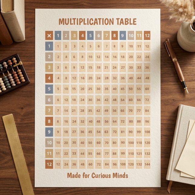 Earth Tone Colour Coded Multiplication Chart (Earth Tone Color Coded Multiplication Chart)