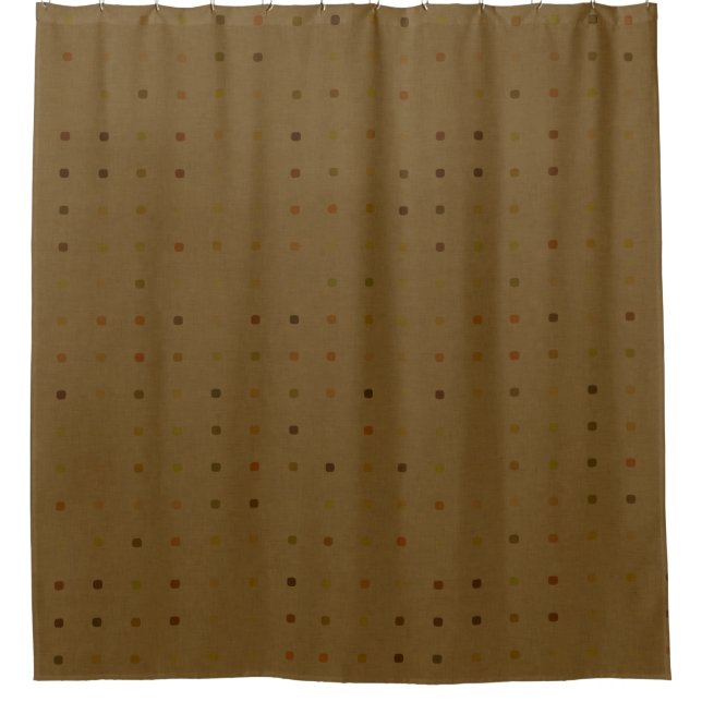 Earth Tone Dots Brown Shower Curtain (Front)