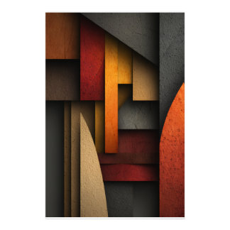 Earth Tone Geometric Layers Abstract Photo Print