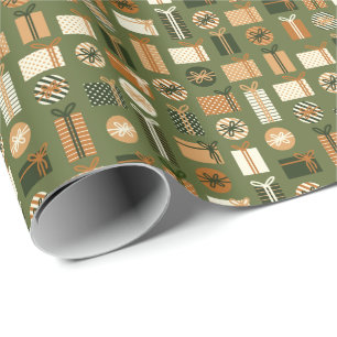 Earth Tone Gift Pattern Wrapping Paper