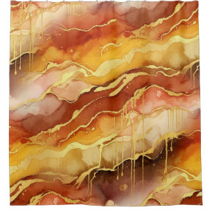 Earth Tone Gold Marble Fluid Art