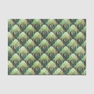 Earth Tone Green Geometric Vintage Pattern Tissue Paper