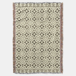 earth tone Indian tile pattern Throw Blanket