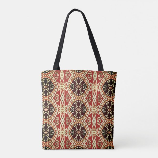 Earth Tone Island Tribal  Tote Bag (Back)