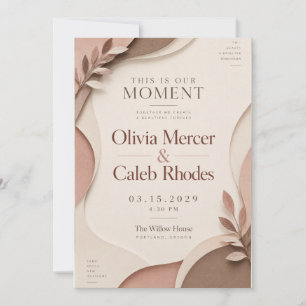 Earth Tone Layered Paper Wedding Invitation