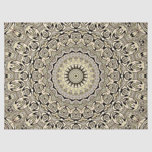 Earth Tone Mandala Intricate Geometric Patterns Tissue Paper (Front)