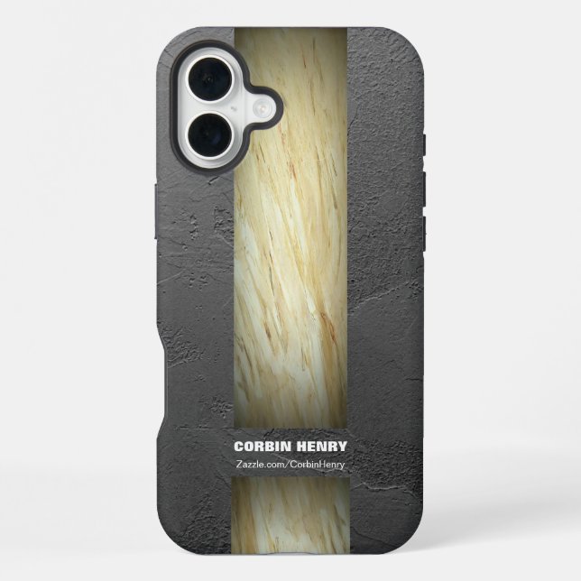 Earth‑Tone Marble Name Texture iPhone Case (Back)