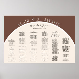 Earth tone Modern arch burgundy seating chart