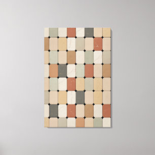 Earth Tone Organic Tile Weave Canvas Print